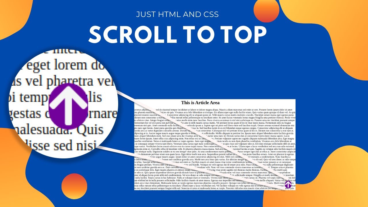 How to add a Scroll to Top in a Website | 💯 Easy Way 🔥 - YouTube