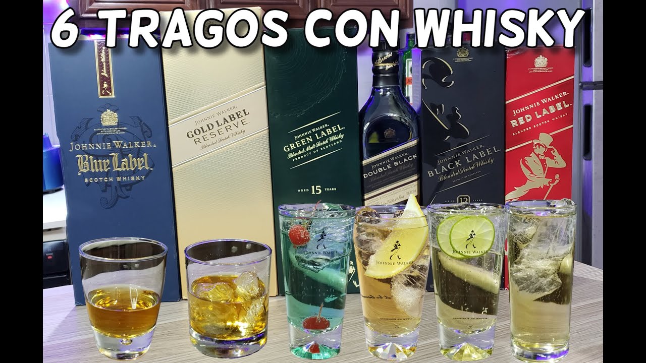 TRAGOS con las 6 ETIQUETAS Johnnie Walker Famosas Mundo 🥃| Recetas con Whisky #whisky - YouTube