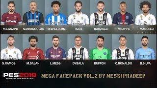 PES 2019 Mega Face Pack vol 2 by Messi Pradeep