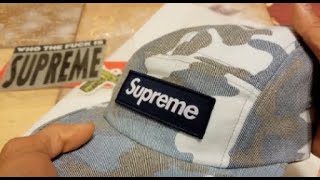 Supreme Washed Out Blue Camo Camp Cap SS19 Week 7 Pickup! 4