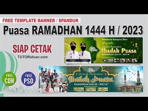 Cara Membuat Banner Spanduk Ramadhan 1444H Coreldraw Photoshop (Free CDR PSD) Banner Design Tutorial