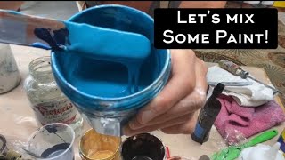 Paint Mixing!  Let me show you my studio.