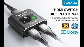 TEALKOO Real 4K@60Hz HDMI Switch! Interruttore a un clic！