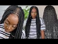 Feed In Box Braids WIG Install NEW Outre 36 Inch Beginner Friendly Braided Wig Tutorial