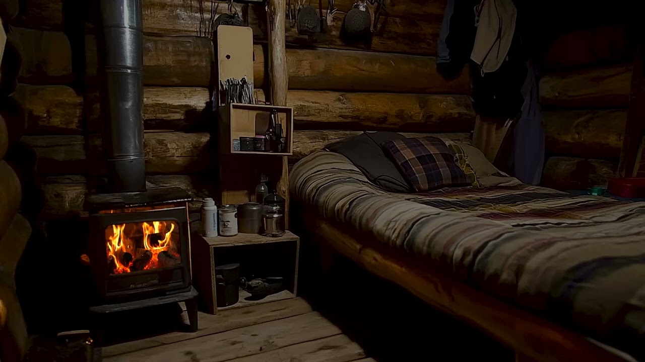 Crackling Fireplace & Blizzard Sounds | Cozy Cabin Ambience for Relaxation