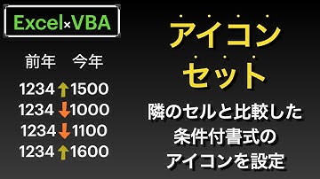 【Excel×VBA】条件付き書式のアイコンセットで前年比較を纏めて出す方法【VBA質問回答枠】