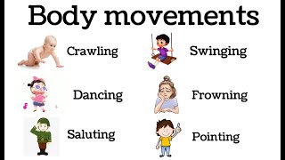 حركات الجسم ذات معنى | 40 فعلًا شائعًا للتعبير عن حركات الجسم #englishvocabulary