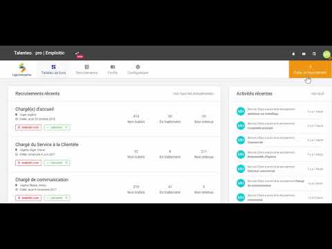 Talenteo: Tableau de Bord : prise en main