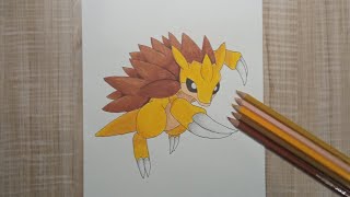 How to Draw Sandslash from Pokemon| Colored Pencil screenshot 2