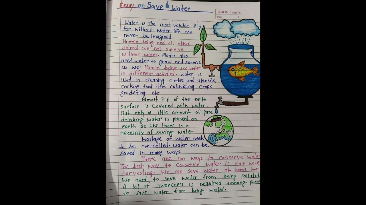 essay on save water