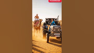 Farmer’s Camel vs Girl’s Tractor 💥Desert Tug of War Challenge | #PreetAiStorieS #ai #shorts #tractor