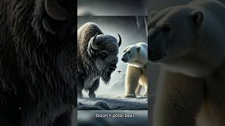 Bison + polar bear hybrid animal #shorts #shortsfeed #hybrid #bionic #animals