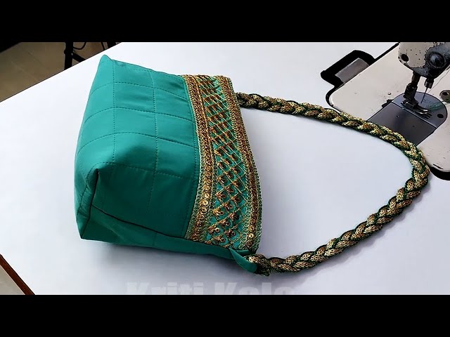 AMELIA - Vibrant green colour handmade shoulder bag – DS Creabags