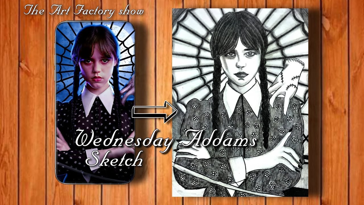 How to Draw Wednesday Addams |Drawing Tutorial (step by step ...
