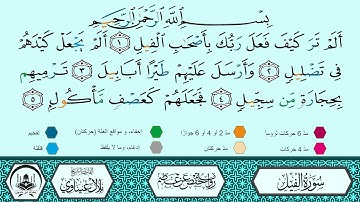 سورة الفيل برواية حفص عن عاصم 🔹 المصحف المعلم 🔸 القارىء الشيخ بلال عيناوي 