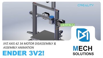 Ender 3 V2 XYZ axis 42 34 motor disassembly and assembly 3D animation