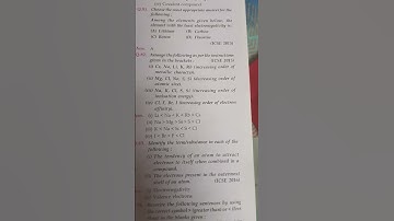 Class 10 Chemistry- Important questions from Periodic table #chemistryconcept