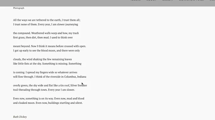 A first reading of Ruth Dickey's "All The Ways We ...