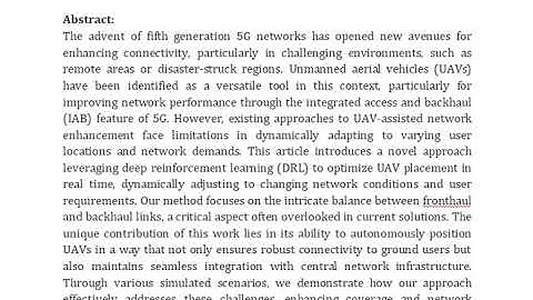 Deep Reinforcement Learning Based Placement for Integrated Access Backhauling in UAV Assisted Wirele