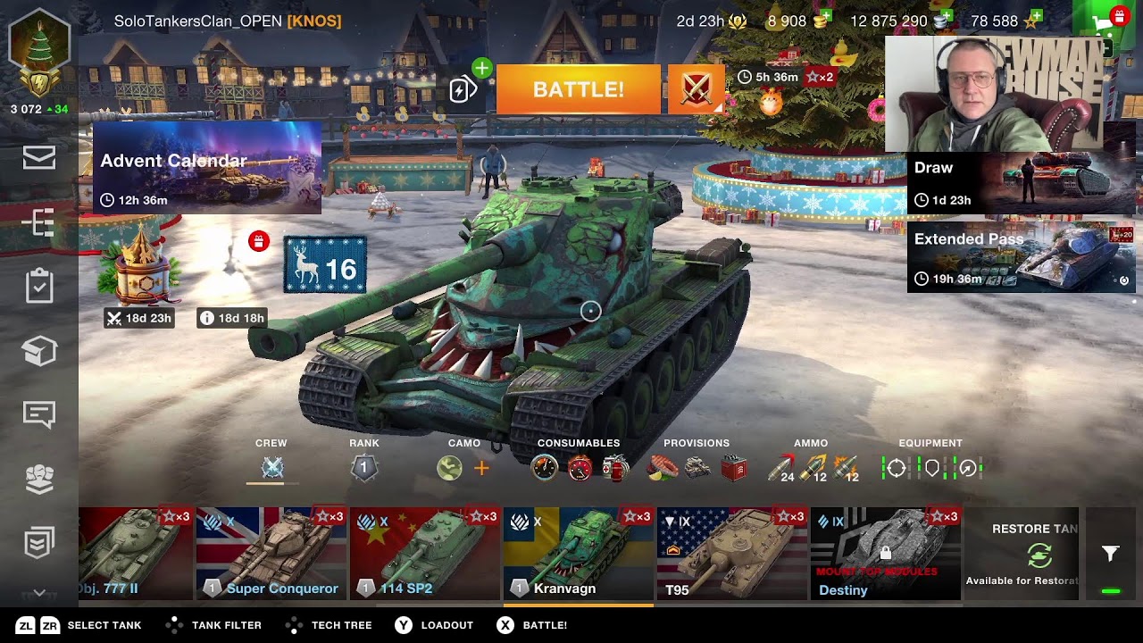 tank battles to study / relax to - world's only WotBlitz on Switch streamer?