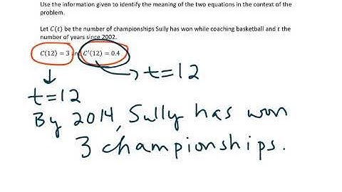 Interpreting Derivatives Word Problem