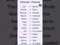 Start transitioning from informal to formal vocabulary || build your formal vocabulary || #shorts