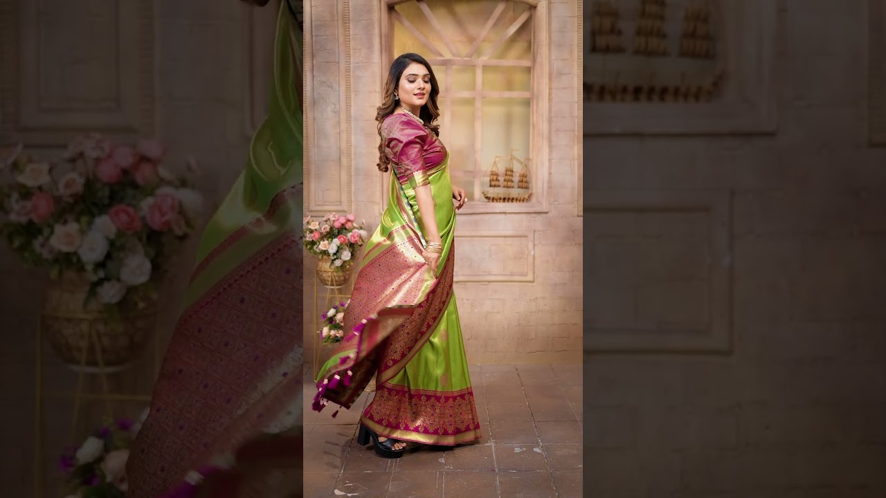 Green Pure Banarasi Tissue Silk Saree