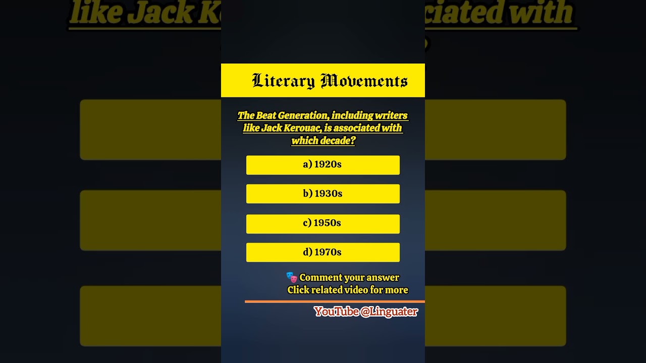 Literary Movements Quiz - The Beat Generation - American Literary Movements _ 