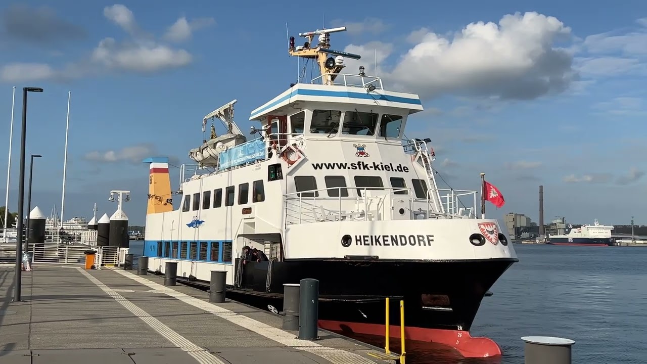 SFK Kiel fjord ferry MS HEIKENDORF at the Reventlou pier and