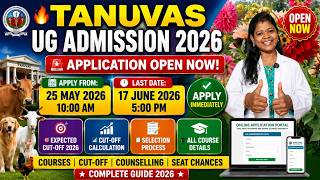 TANUVAS Admission 2026 | BVSc & AH | Food | Dairy | Poultry | Cut Off  7.5% Quota | Full Details