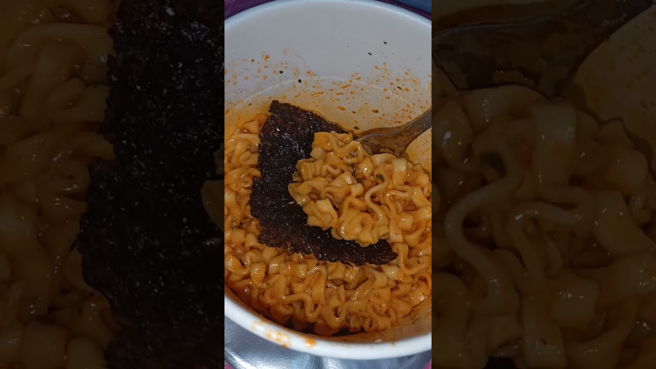 Buldak Carbonara with Seaweed Warp 