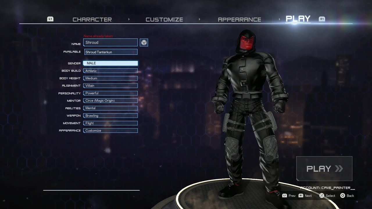 Shroud from Dispatch в DCUO – Полное создание персонажа