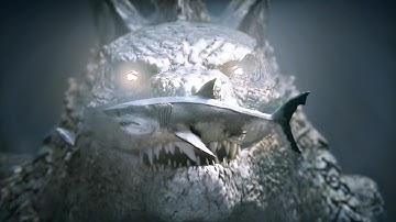 Godzilla Eats Megalodon in Deep Ocean