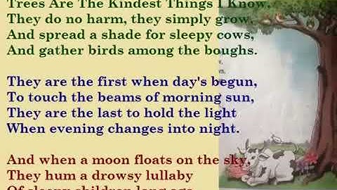 Kids Rhymes -  Kids English Rhymes -  Trees Are The Kindest Things I Know