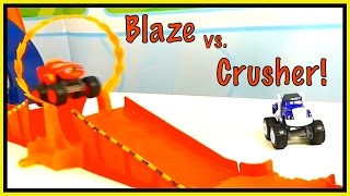 Monster Toy Trucks for kids - WHO'S BEST? - Blaze vs. Crusher CRASHING Challenge! screenshot 4