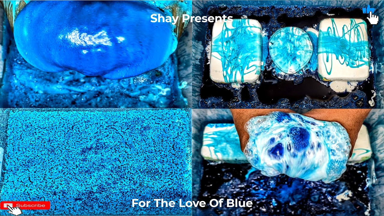 💙🌟Playing in Blue ASMR Astonish Sponge Squeezing W/ Rinse🌟💙