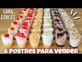 🍨 6 POSTRES en VASITOS para VENDER 💵  Gana DINERO desde CASA 🏠 #mesadepostres