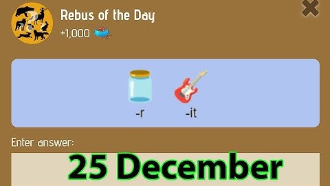 Rebus of the day Zoo 25 December | Zoo Rebus of the day today 25 December Riddle Today