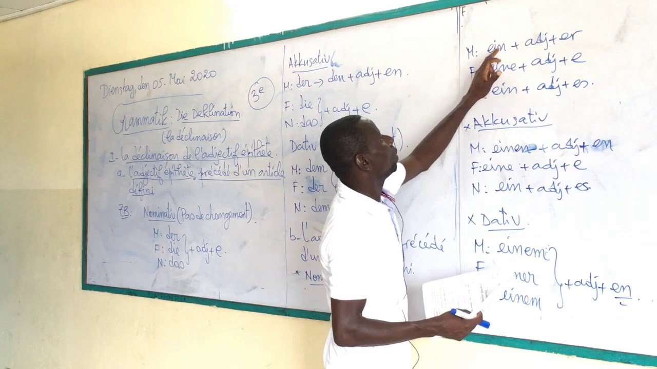 ALLEMAND 3E   LA DECLINAISON DE L'ADJECTIF EPITHETE