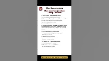 Class 11 Accountancy Must-Know Questions 🔥