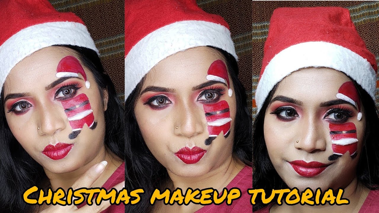 🎅🏻creative Christmas makeup tutorial || - YouTube