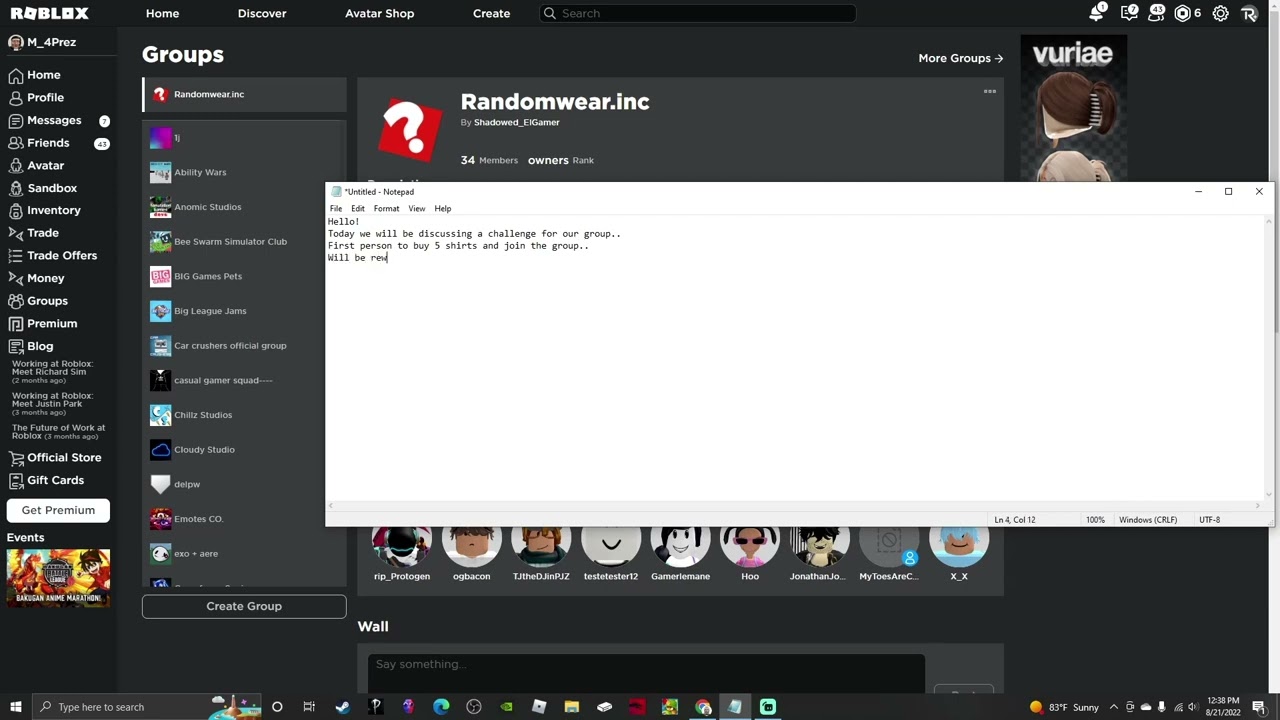 Roblox group robux giveaway