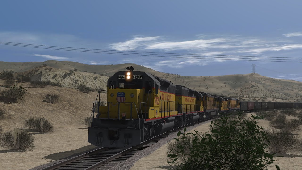 Union Pacific coal train heading down Cajon Pass (for ...