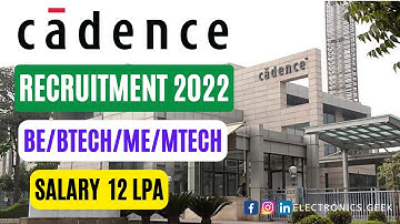 Cadence Recruitment 2022 | Verification Engineer I | Apply Now | Electronics Geek