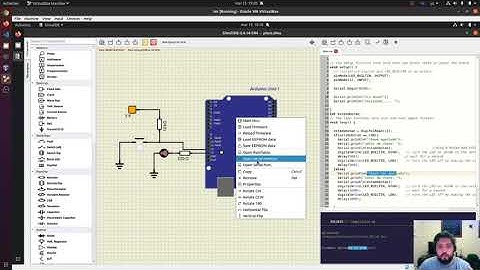 print serial de botão e mensagem arduino no simulide