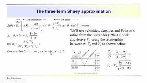 Geophysics: Seismic - AVO, the 3-term Shuey approximation