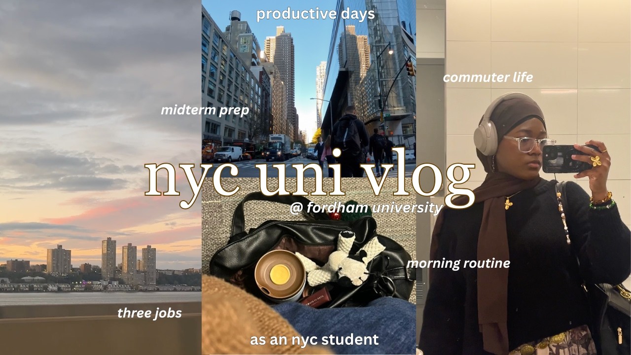 6AM *slightly chaotic days as a nyc student 🎧 | amazon intern, student morning routine, midterm prep