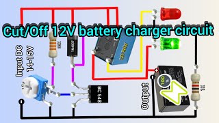 🔋 12V battery Automatic cut Off circuit diagram #khairunelectronicsbd #circuitdiagram