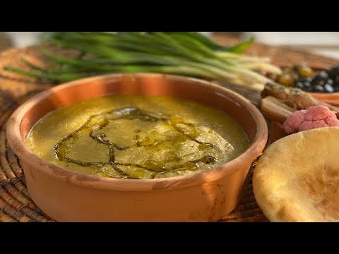 شوربة العدس بالارز المسلوعة الفلسطينيه   