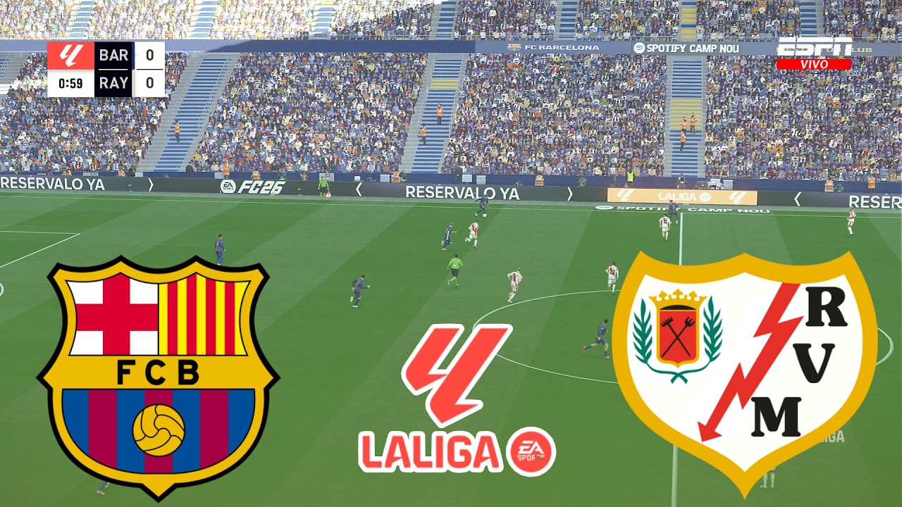 Barcelona vs Rayo Vallecano La Liga 2026 Full Match Simulation ...